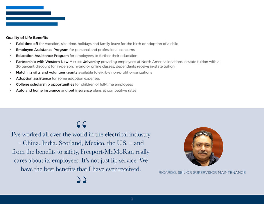 FreeportMcMoRan 2022 BENEFITS OVERVIEW Page 3