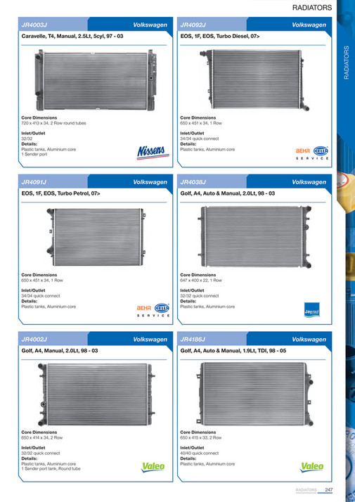 Clp Vw Radiator Cooldrive - 2014 Engine Cooling Catalogue - Page 248-249 - Created with ...