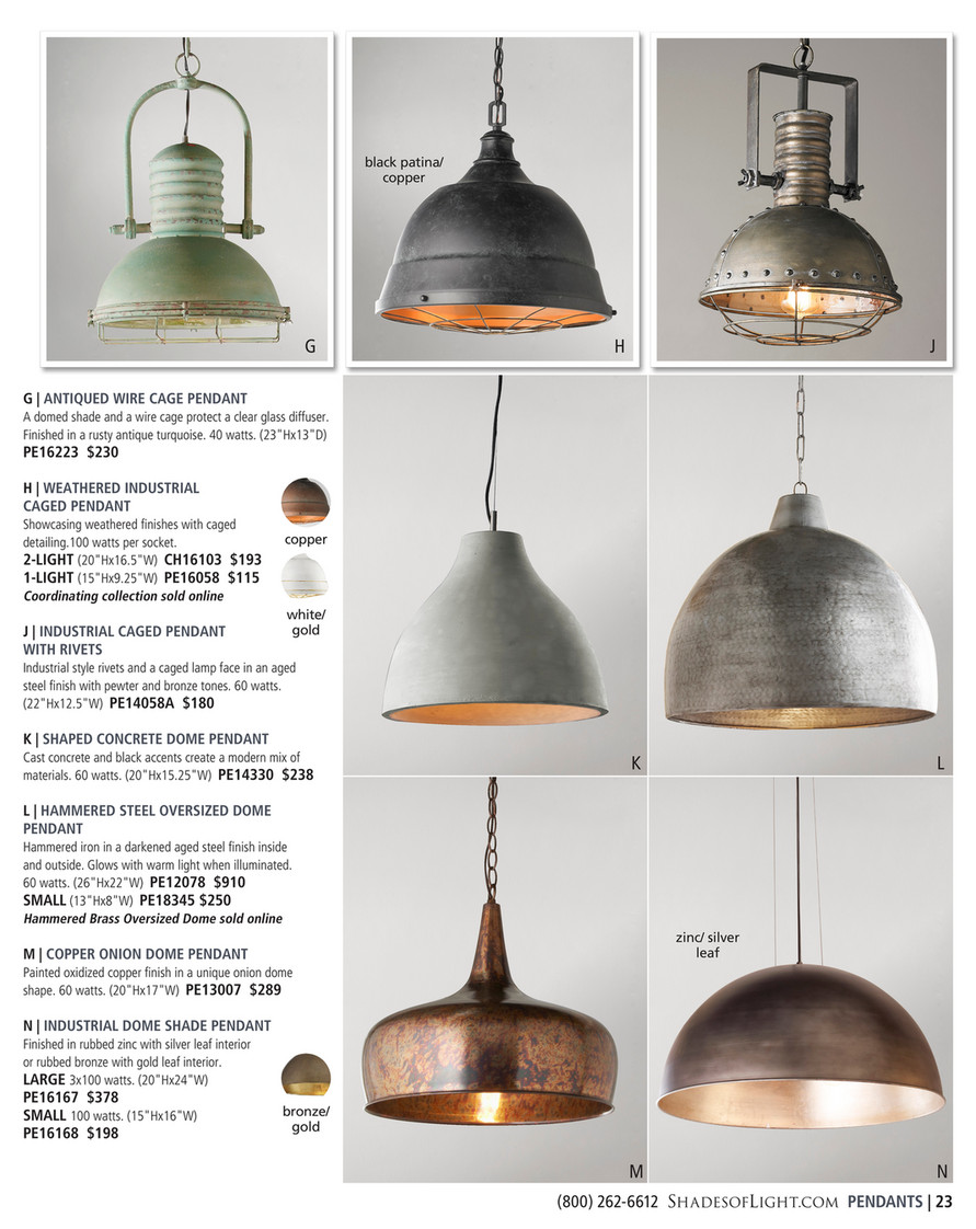 modern metal shade pendant