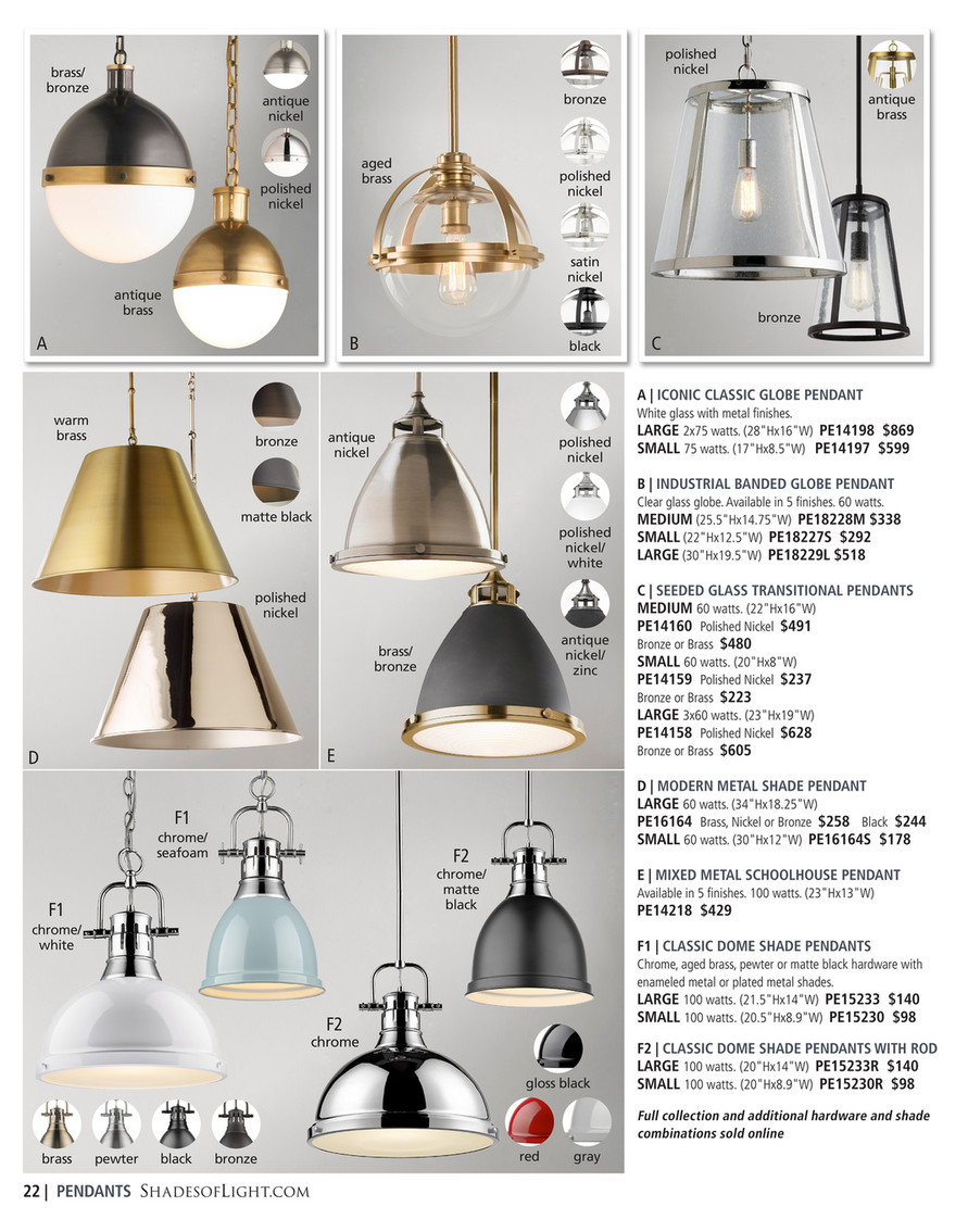 modern metal shade pendant