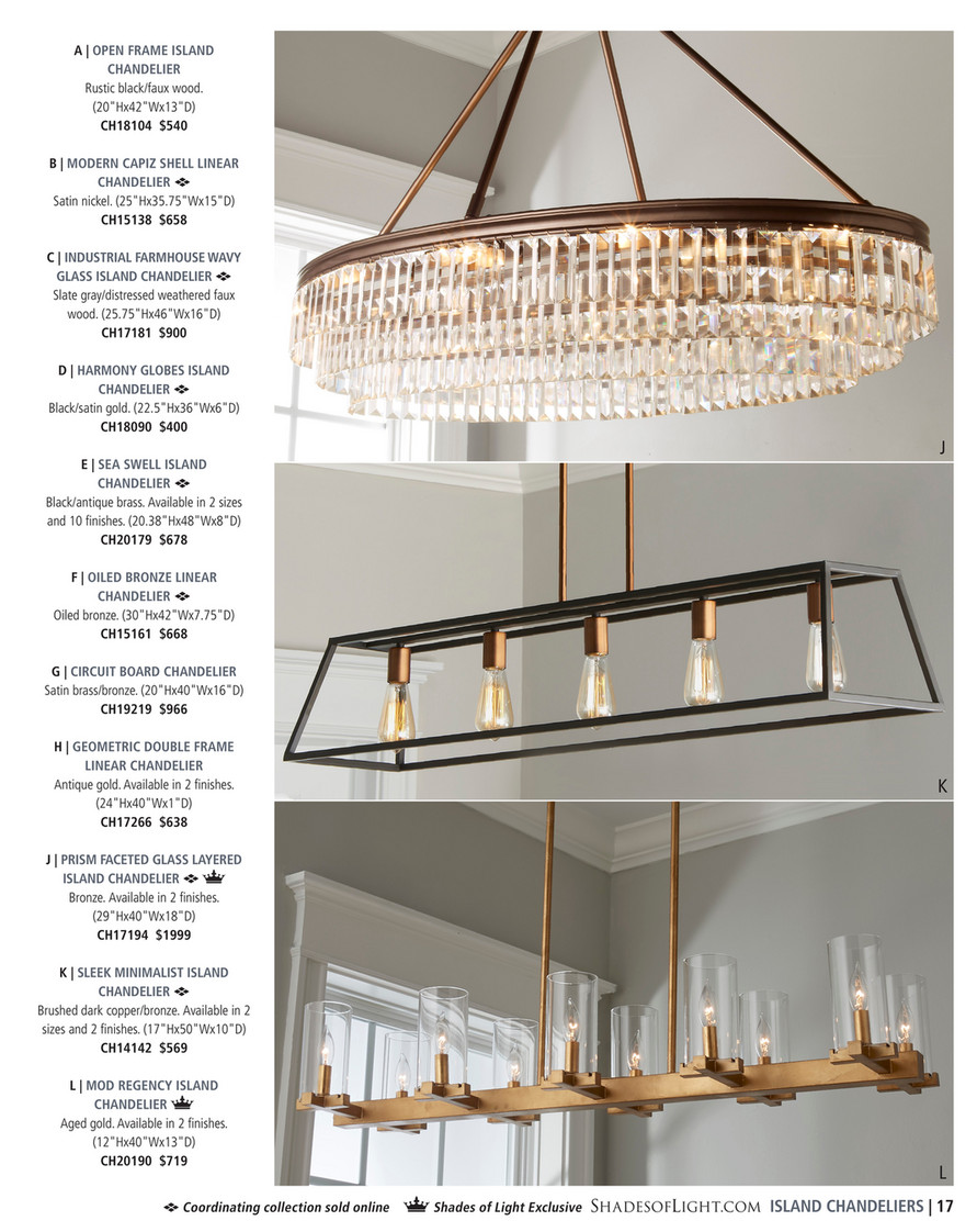 mod regency island chandelier