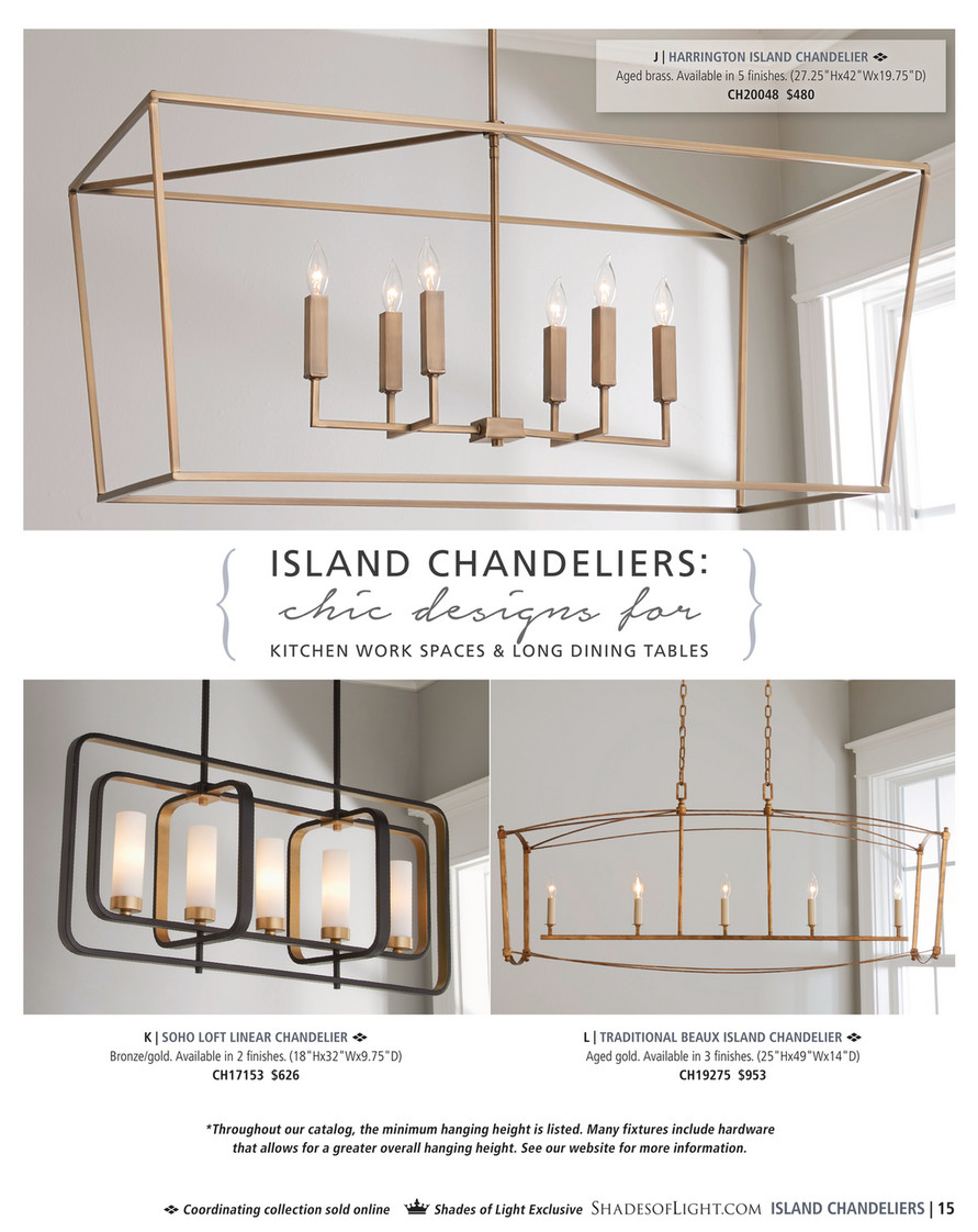 mod regency island chandelier