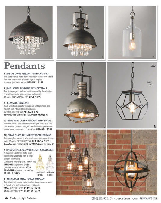 Shades Of Light Modern Eclectic 2016 Caged Pendant H J K Pendants Metal Dome Pendant With Crystals This Rustic Bronze