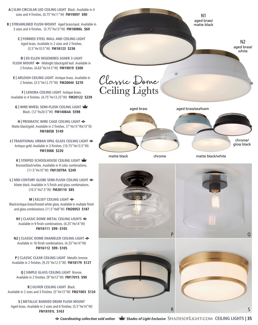 Classic dome metal ceiling shop light