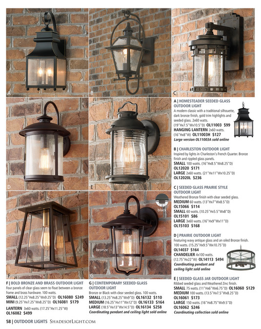 Shades Of Light Young Hollywood Haute 2018 Seeded Glass Prairie A B C Homesteader Seeded Glass Outdoor Light Modern Classic With Traditional