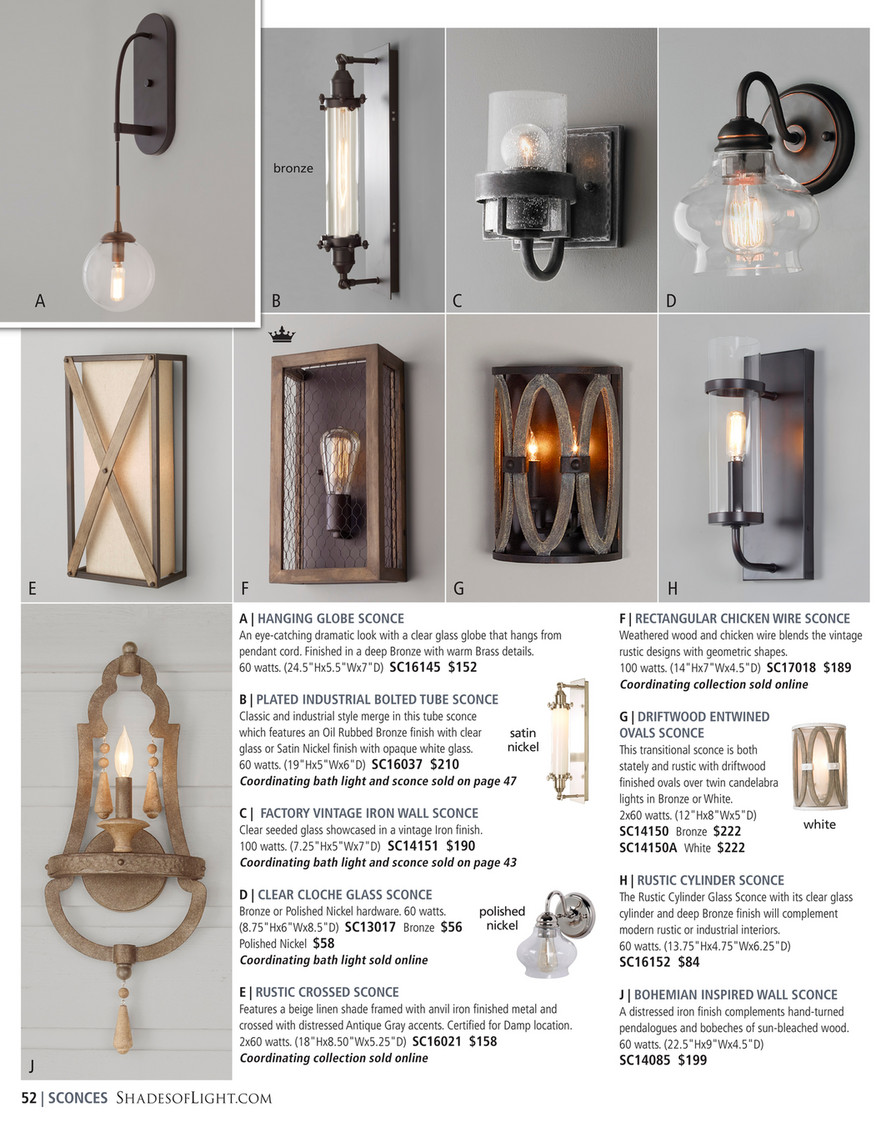 Shades of Light Vintage Floral Market 2018 Hanging Globe Sconce