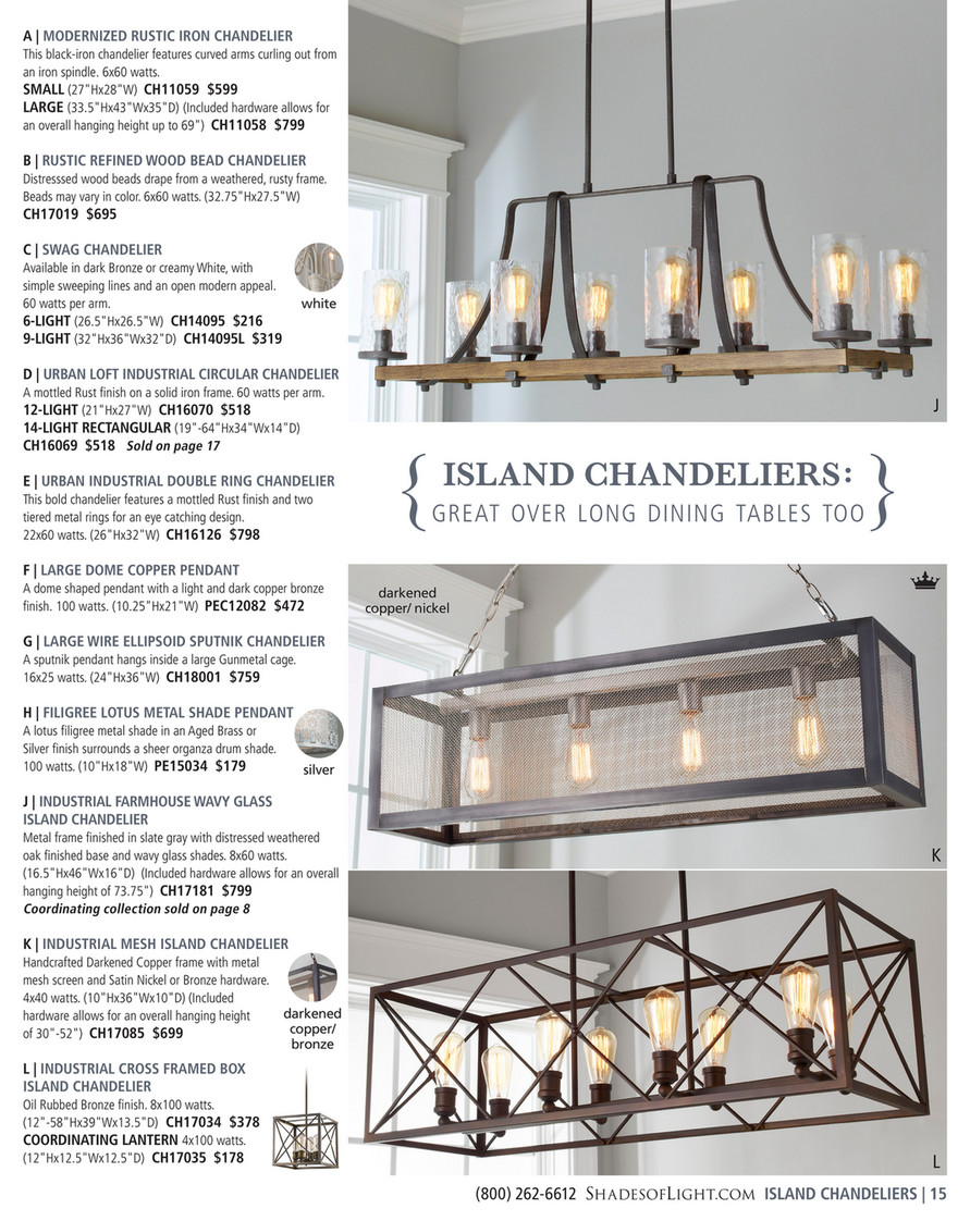 sleek minimalist island chandelier