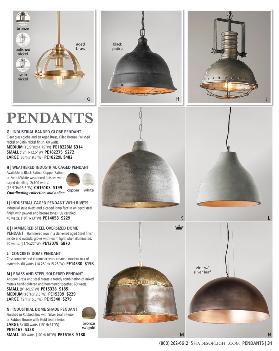 modern metal shade pendant