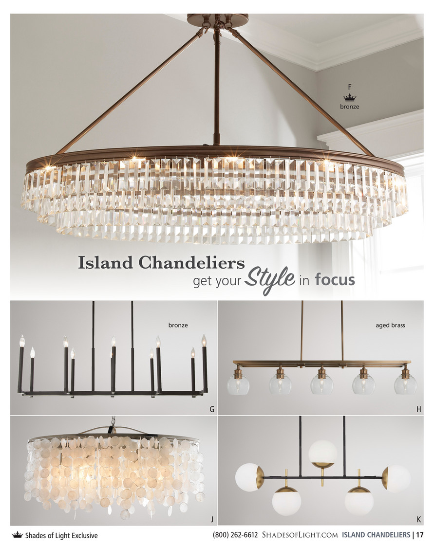 sleek minimalist island chandelier