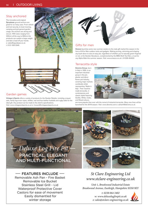 Detailextra Ltd Garden Centre Er June July 2017 Page 56 57 56 I Outdoor Section Header Living Stay Ancd The Innovative And Original Spryabase Ground Anchors Are