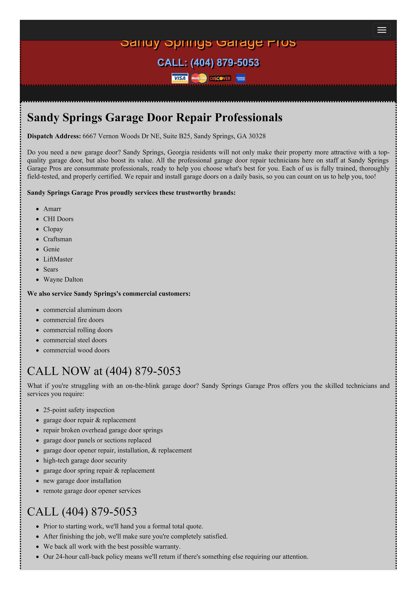 My Publications Garage Door Repair Sandy Springs Page 1