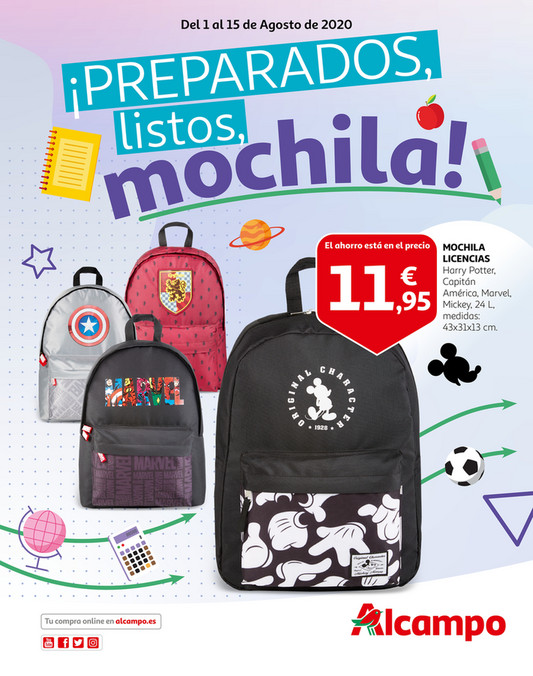mochila escolar alcampo