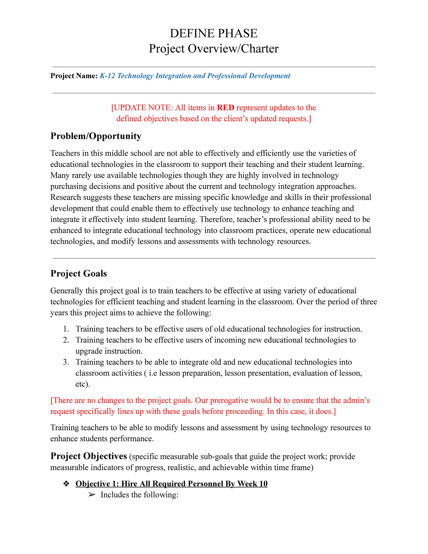 My publications - DEFINE Phase (Establishing Objectives) - Sample Work ...