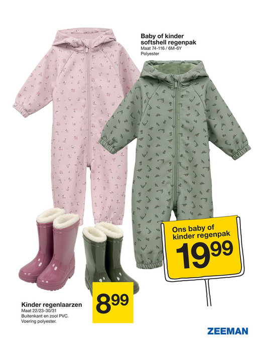 Baby of kinder softshell regenpak