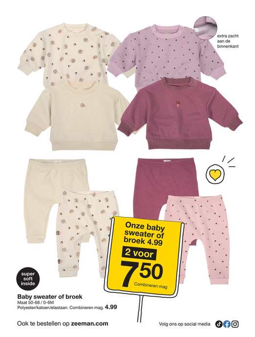 Onze baby sweater of broek