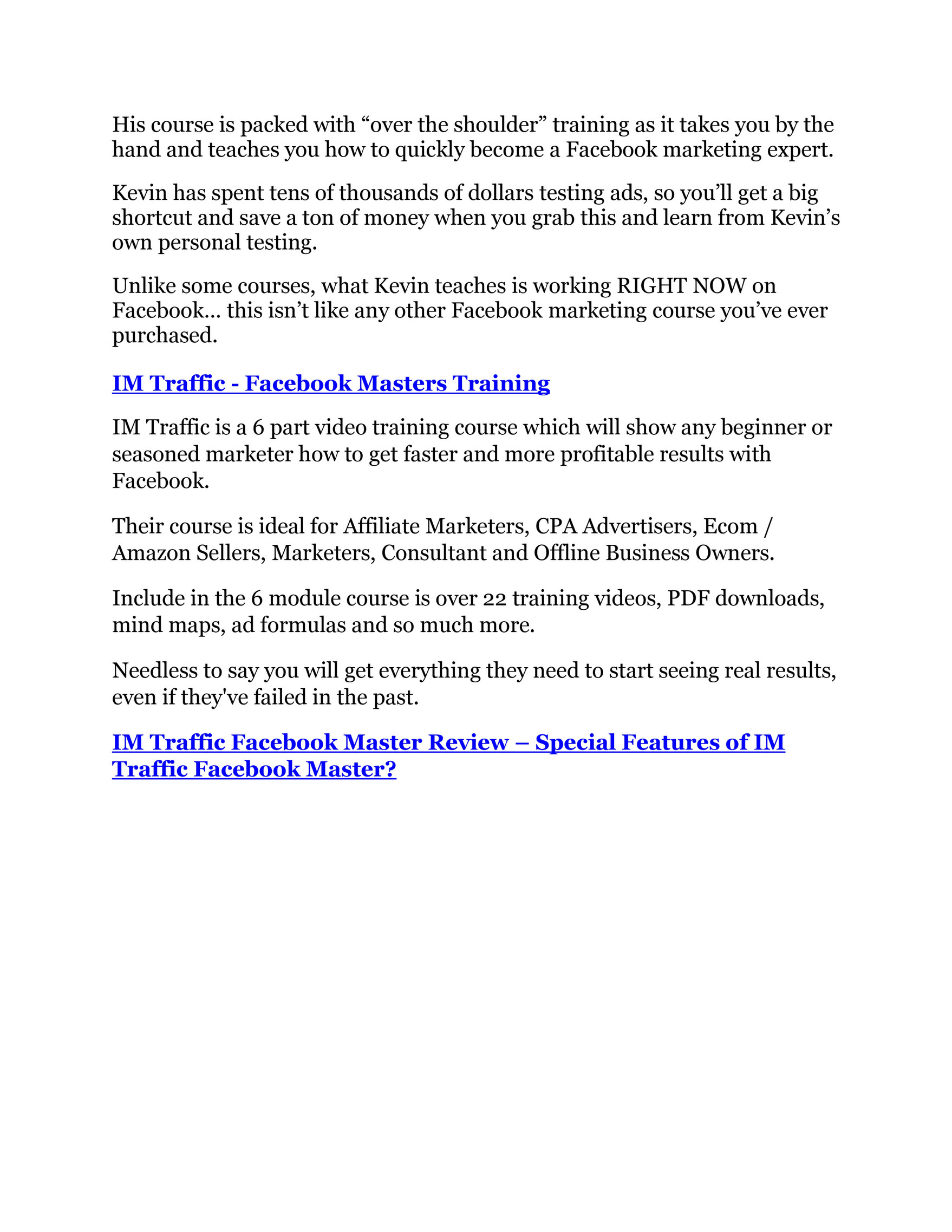 Sda Im Traffic Facebook Master Review Shocked Bonuses Page 10 11 Created With Publitas Com