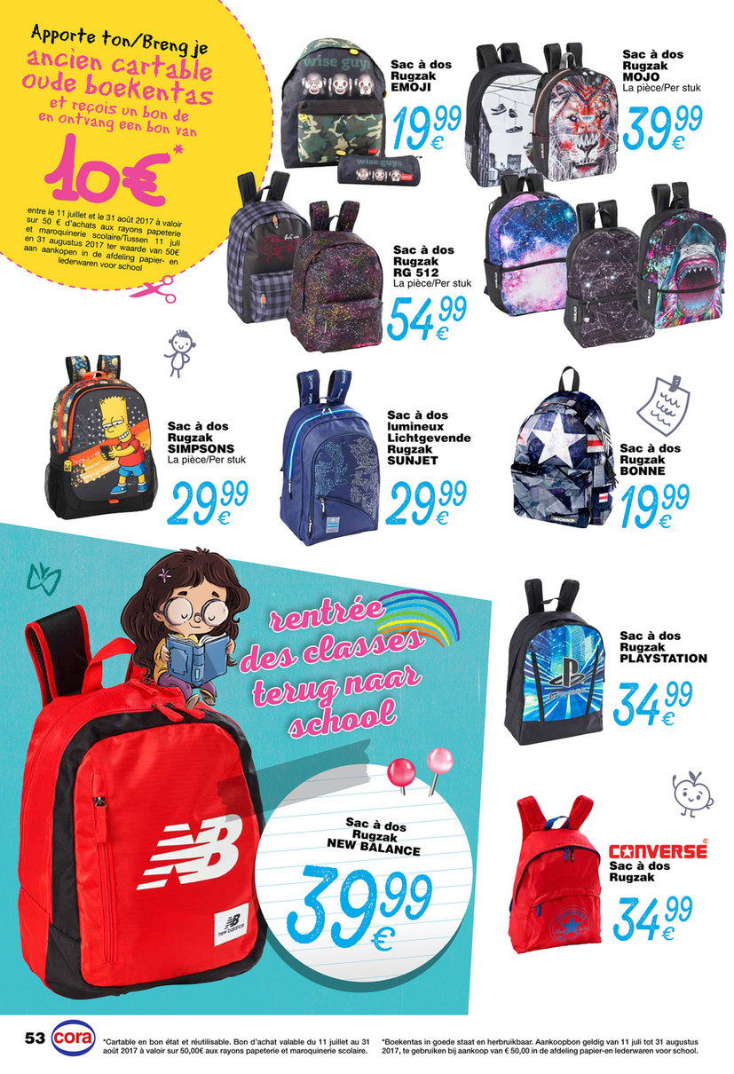 cora cartable a roulette