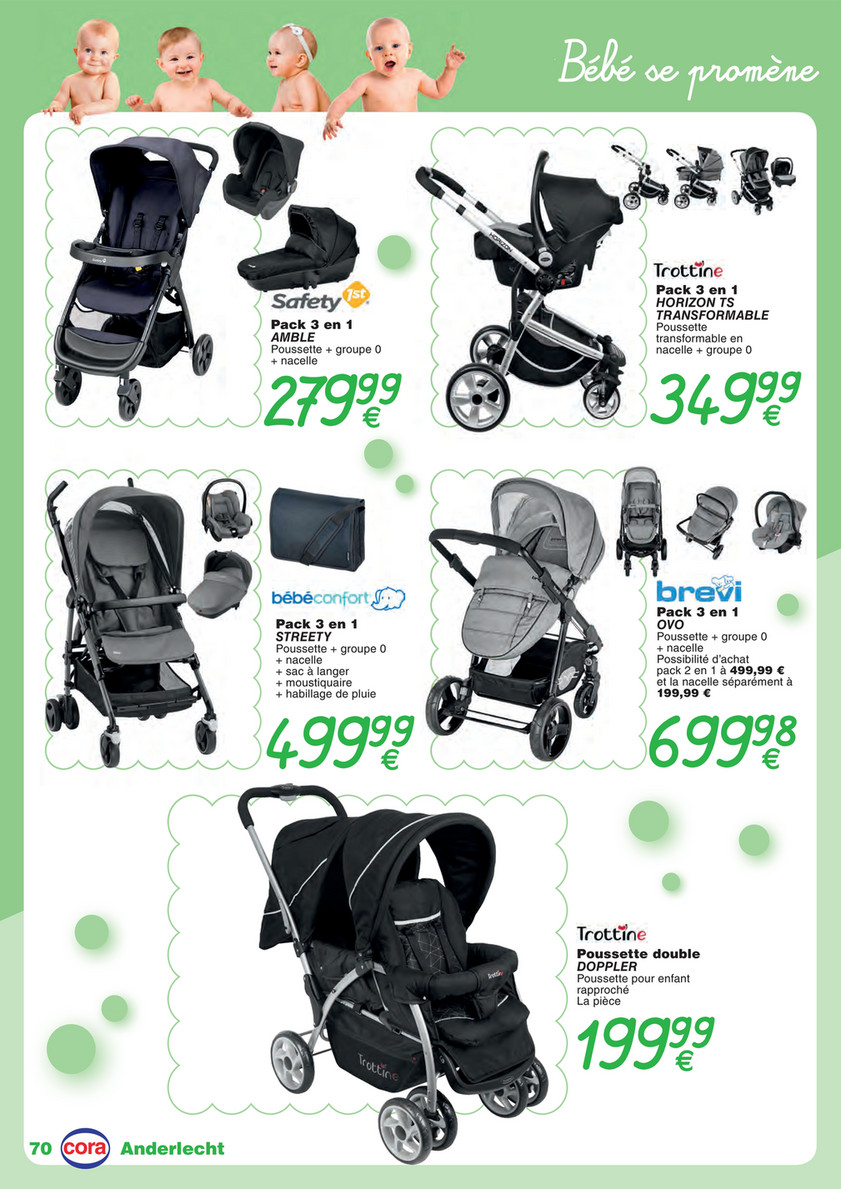 poussette double cora