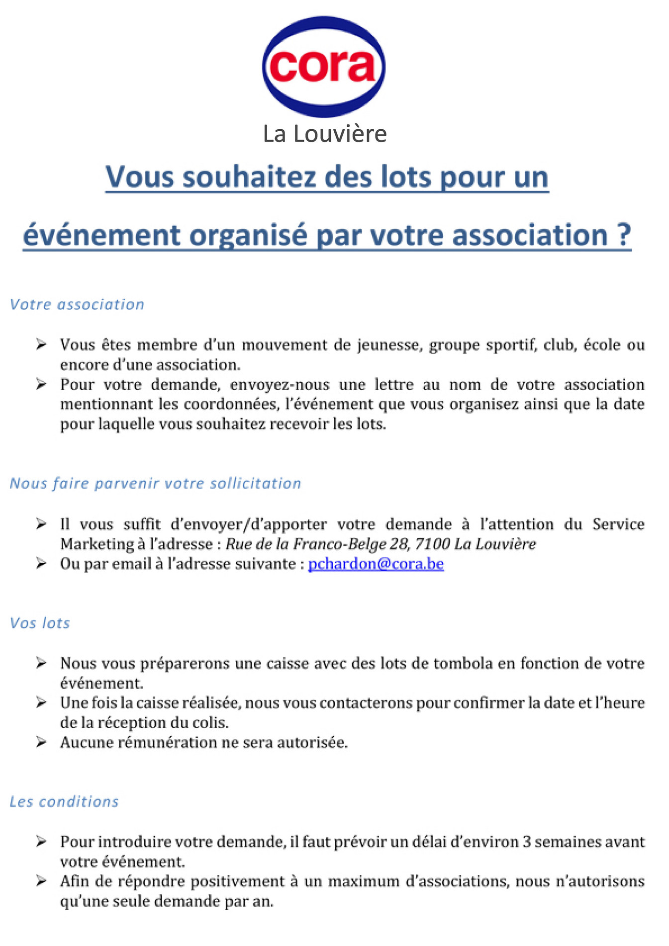 cora FR - LL info - conditions site web - Page 1