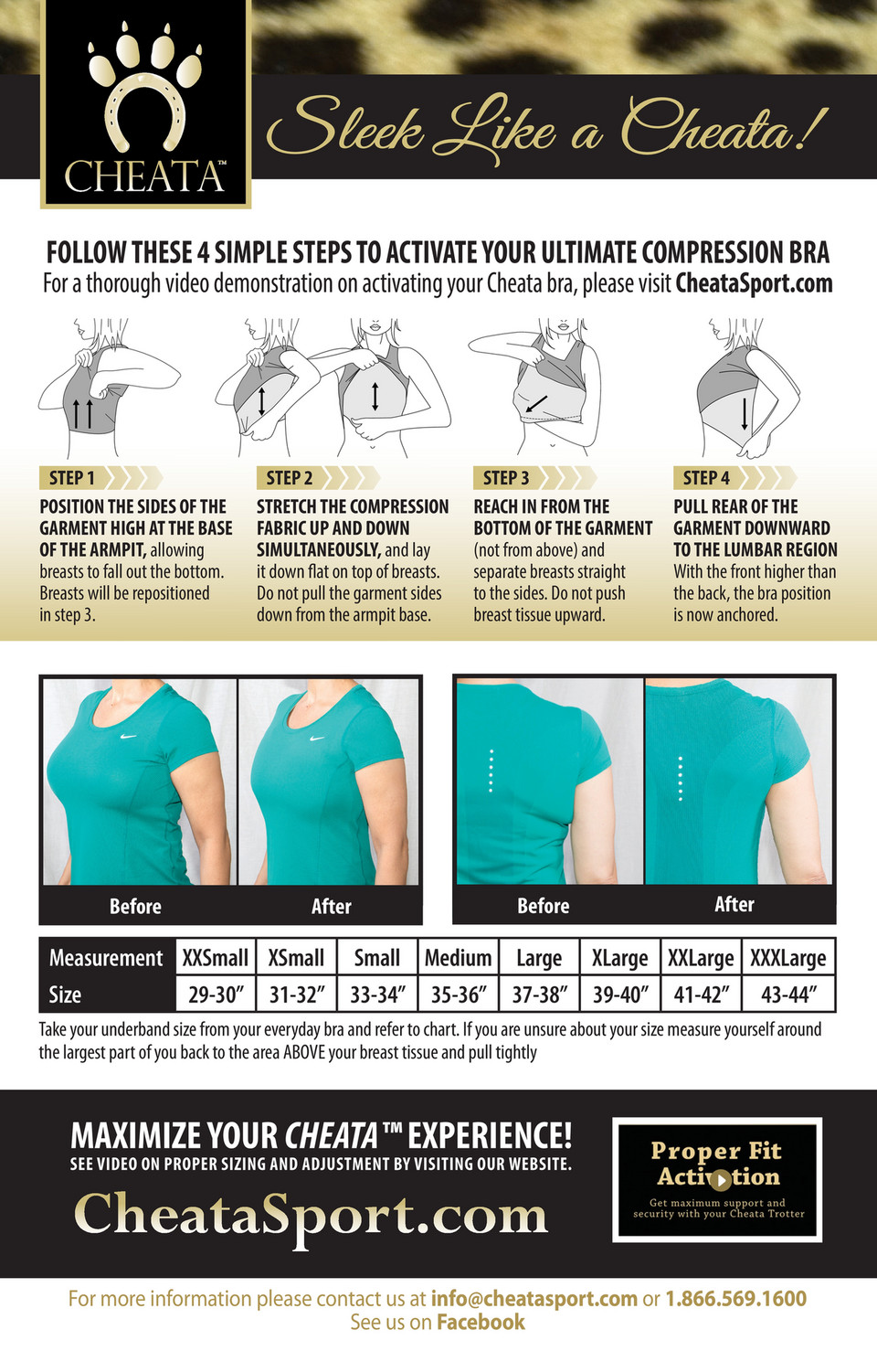 cheata bra size chart