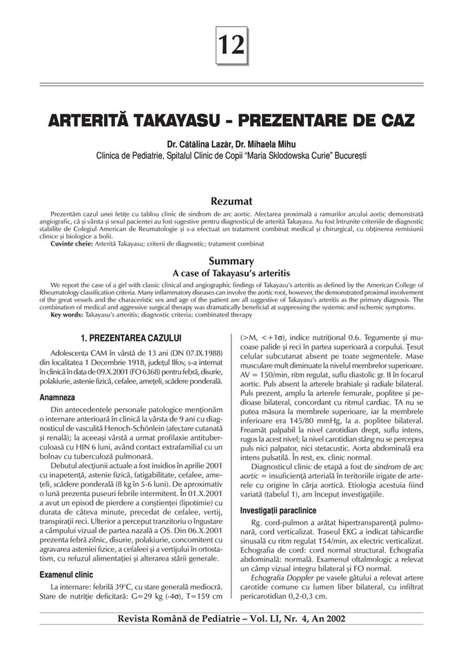 Prezentare Caz Clinic Model