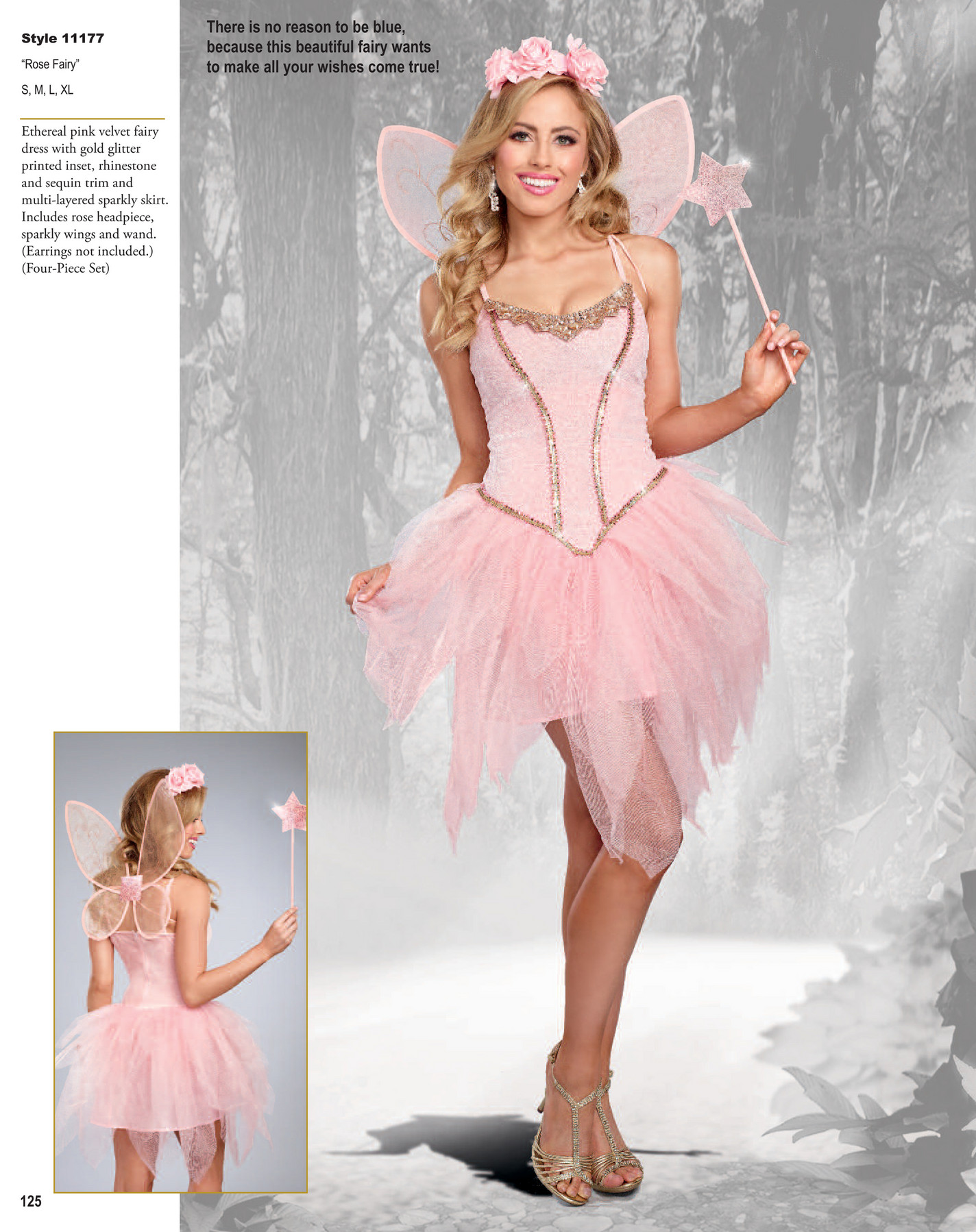 Dreamgirl Womens Sparkling Rose Gold Costume