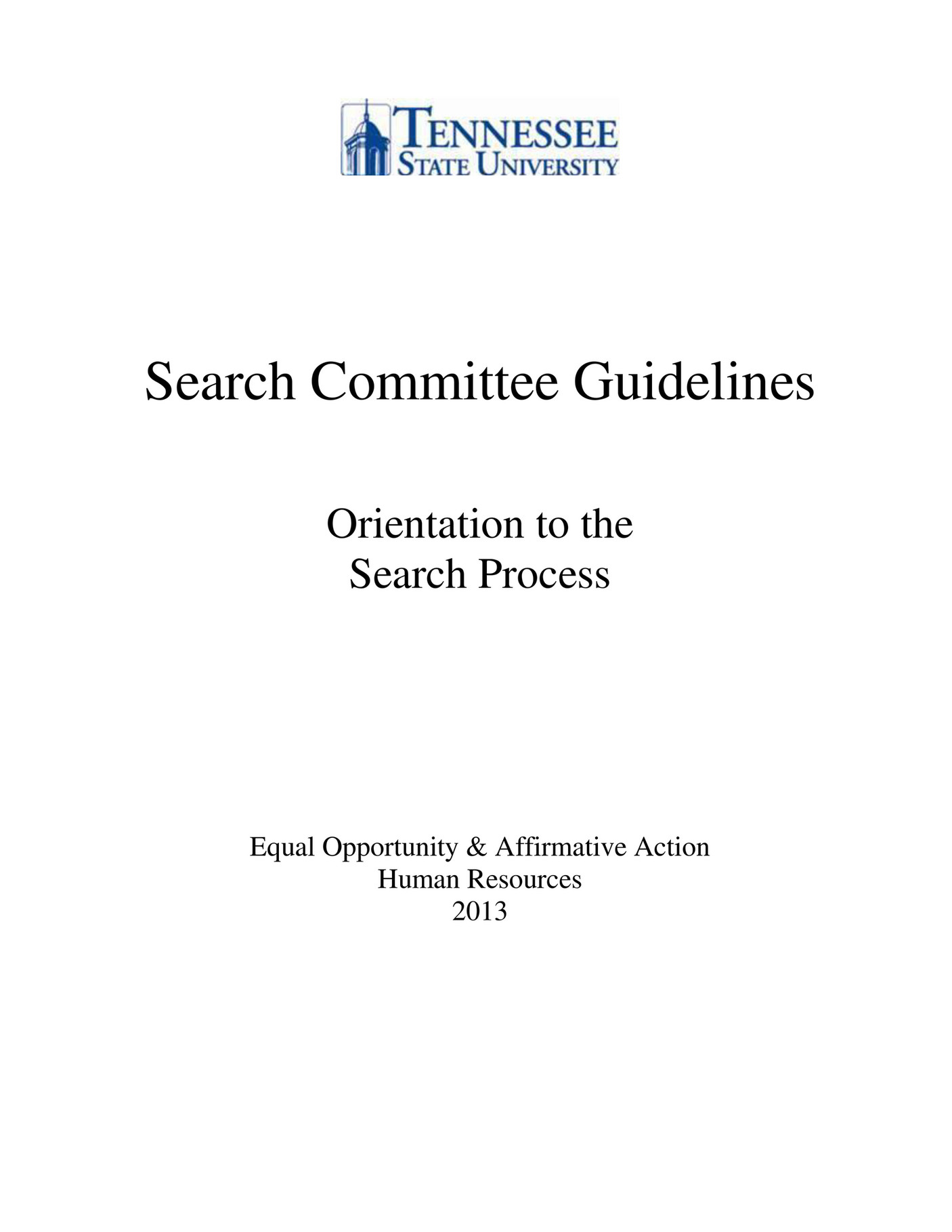 TSU College of Business TSU Search Committee Guidelines Page 1