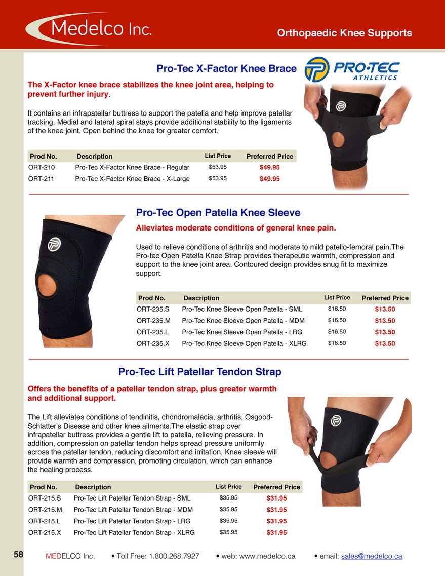 Pro-Tec Hinged Knee Support - Regular – MEDELCO