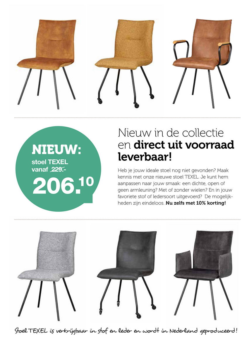 Woonexpress Mini Magazine week 16 Pagina 6 7 Onze collectie stoelen Direct leverbaar Woonexpress