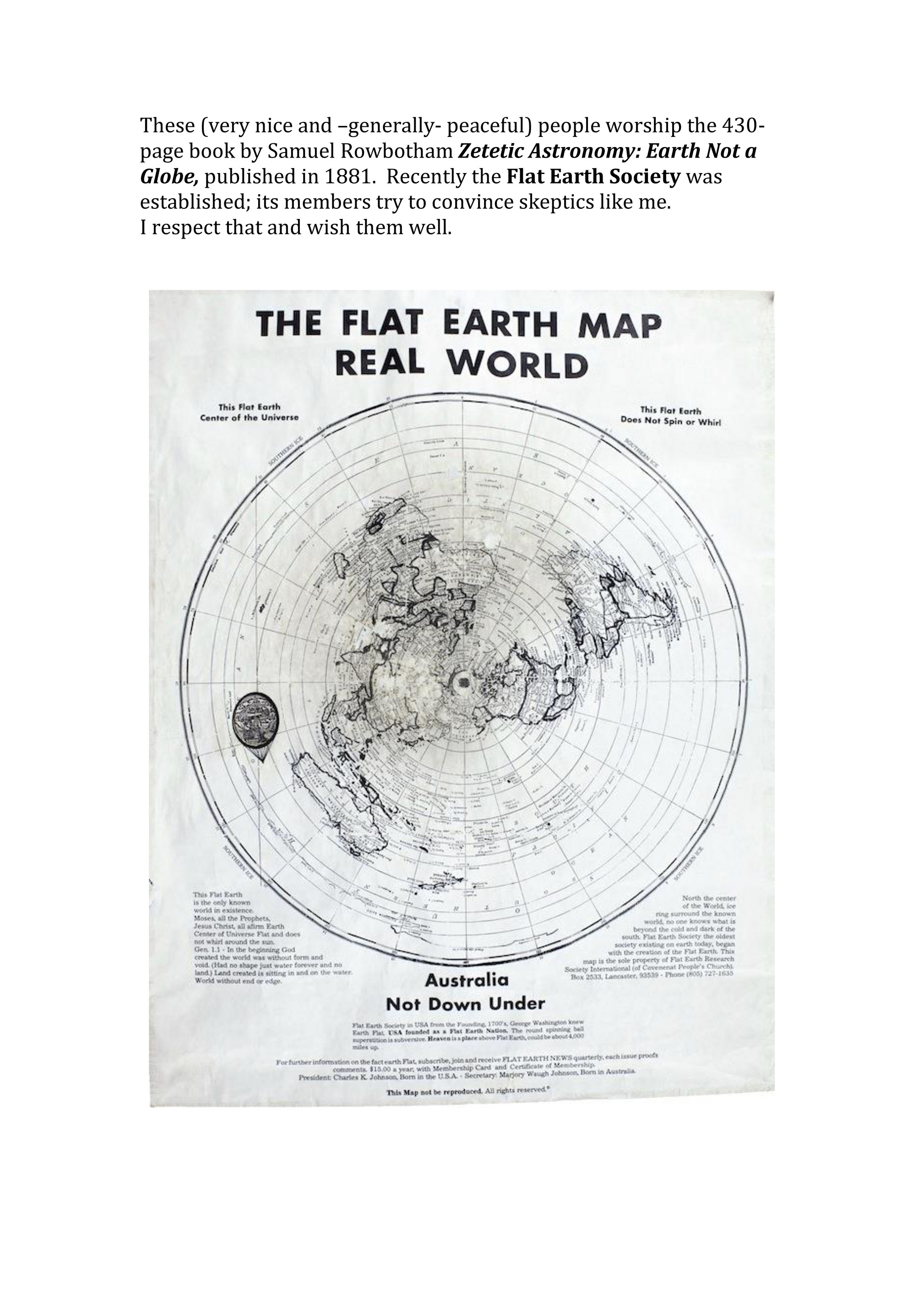flat earth society certificate