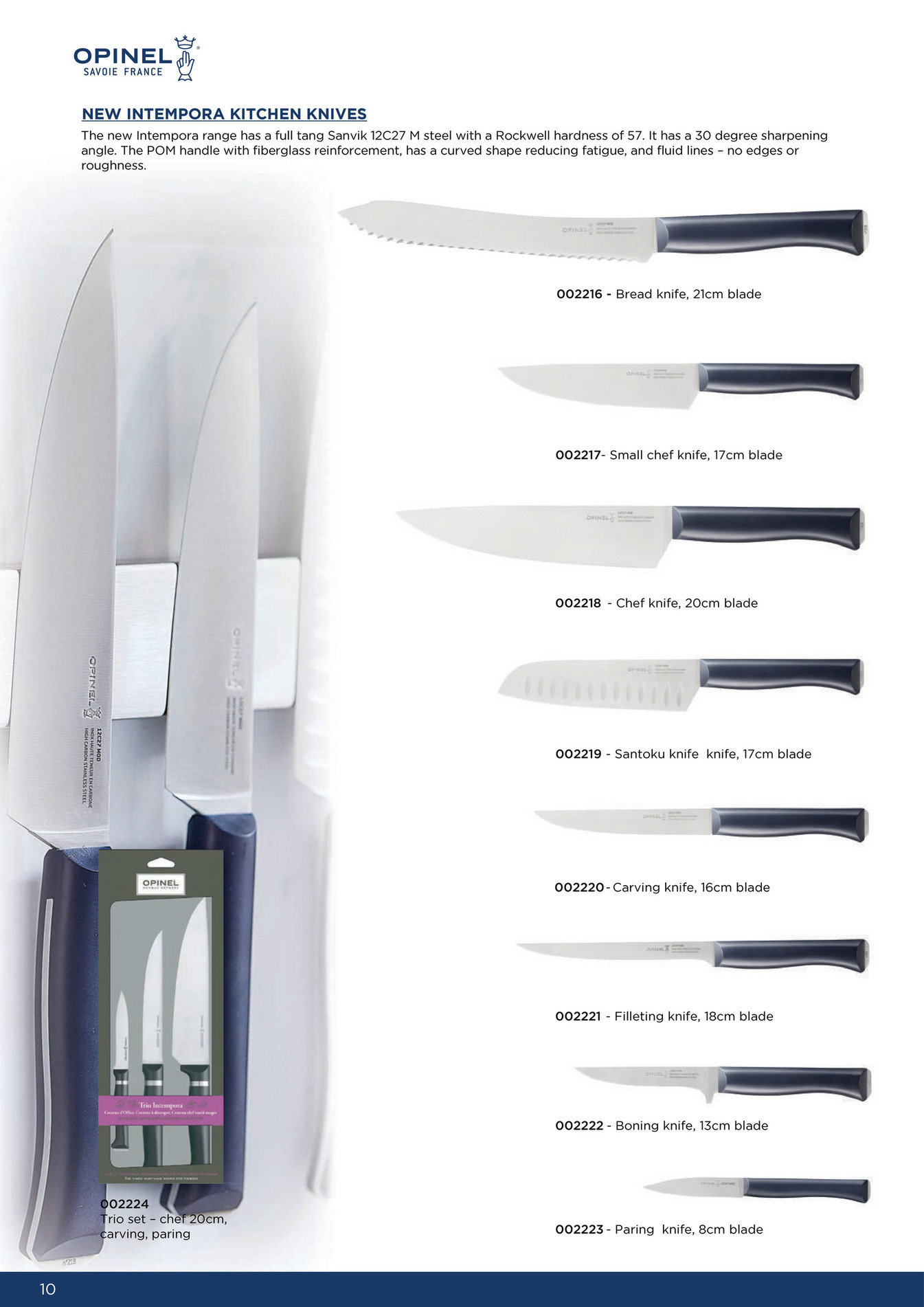 OPINEL ESSENTIAL SMALL KITCHEN KNIFE SET PRIMAVERA (001709) - BRAND NEW