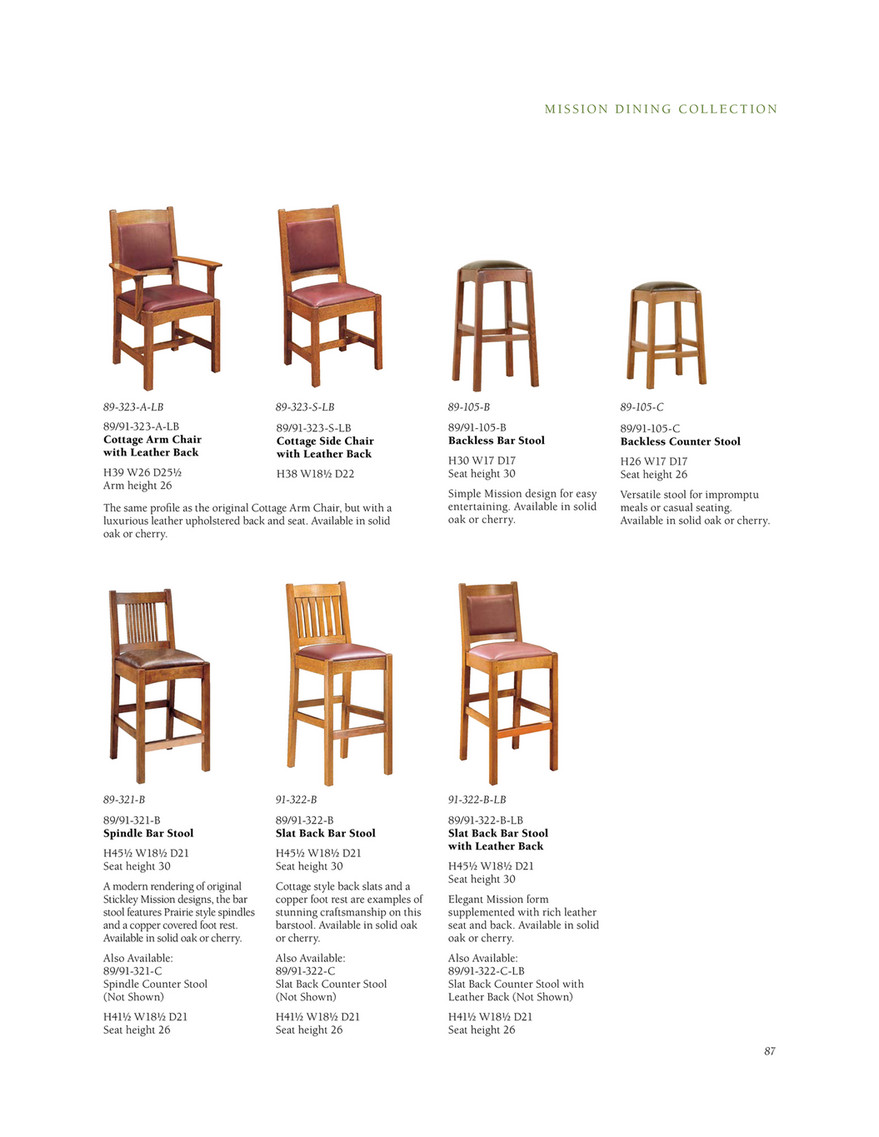 Stickley Mission Catalog At Sheffield Furniture Interiors Page 88 89 Created With Publitascom