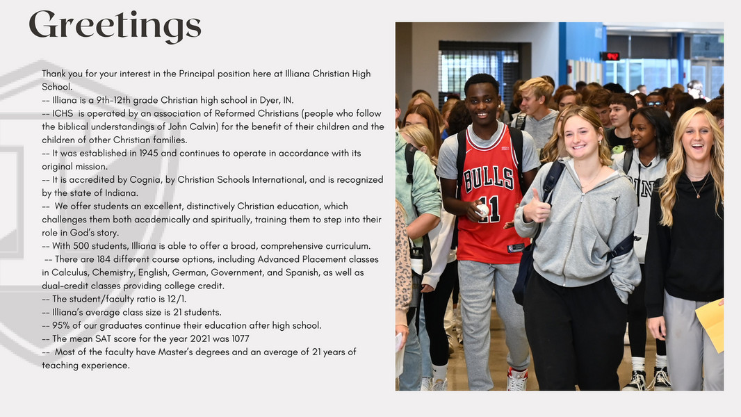 Illiana Christian High School Principal Search Final Version 3 Page