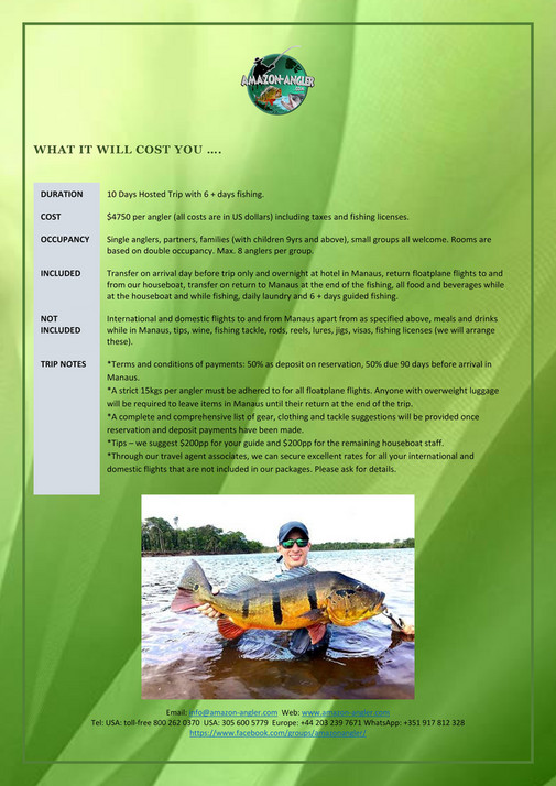 My publications THE AMAZON ANGLER HOUSEBOAT