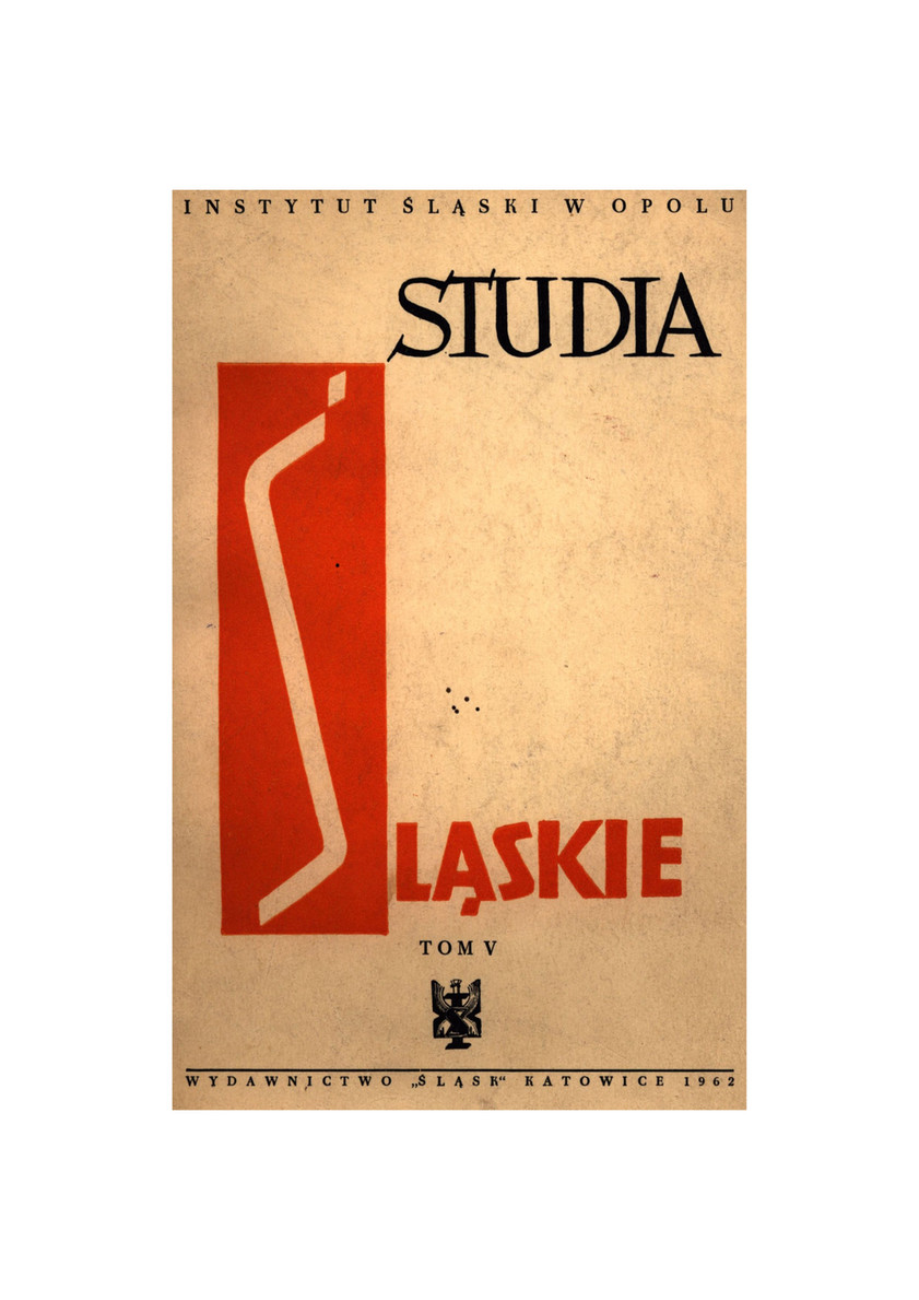 Instytut Śląski - Studia Śląskie t.5