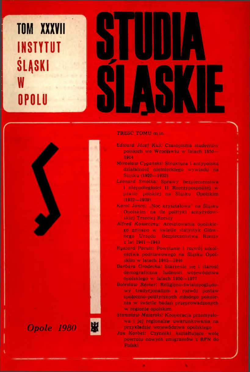 Instytut Śląski - Studia Śląskie t.37