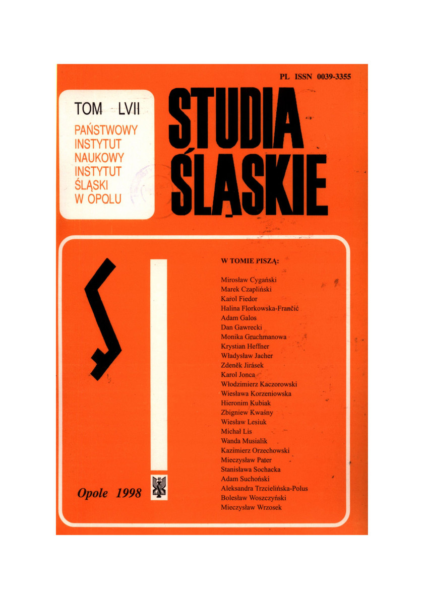 Instytut Śląski - Studia Śląskie t.57