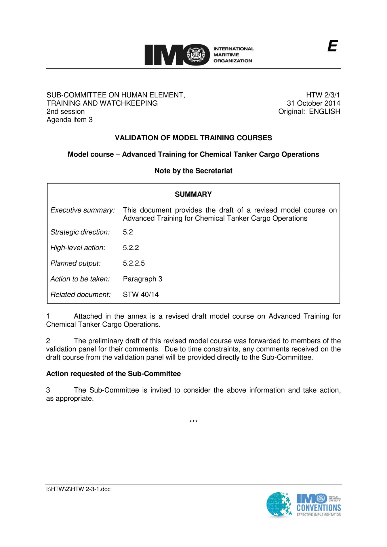 HIMT - AECS - IMO_Model_course-1.03 - CHEMCO - Page 1 - Created with ...