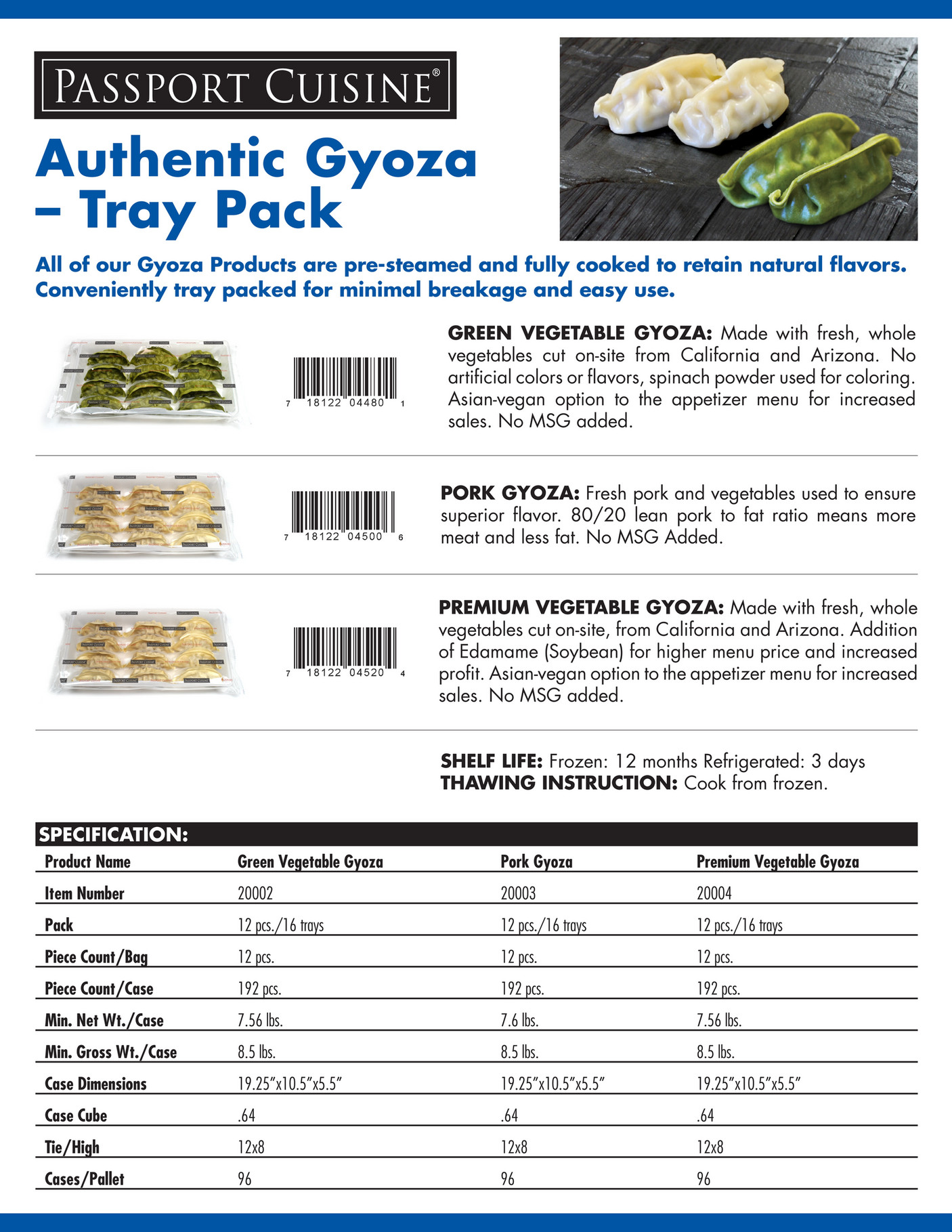 DNI Group, LLC - Passport Cuisine® Gyoza Tray Pack Grouped - Page