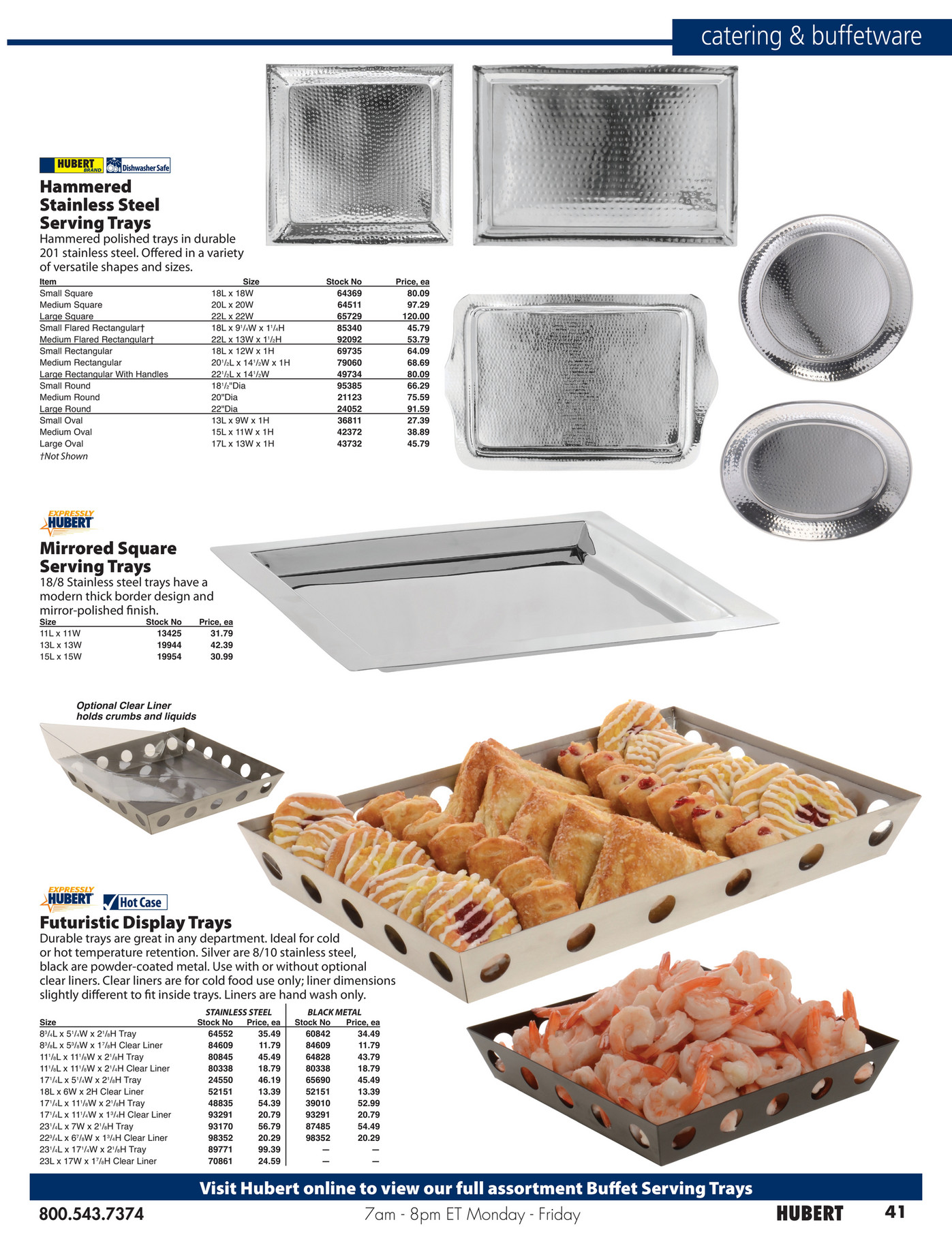 Hubert Stainless Steel Food Pan - 10L x 10W x 3H