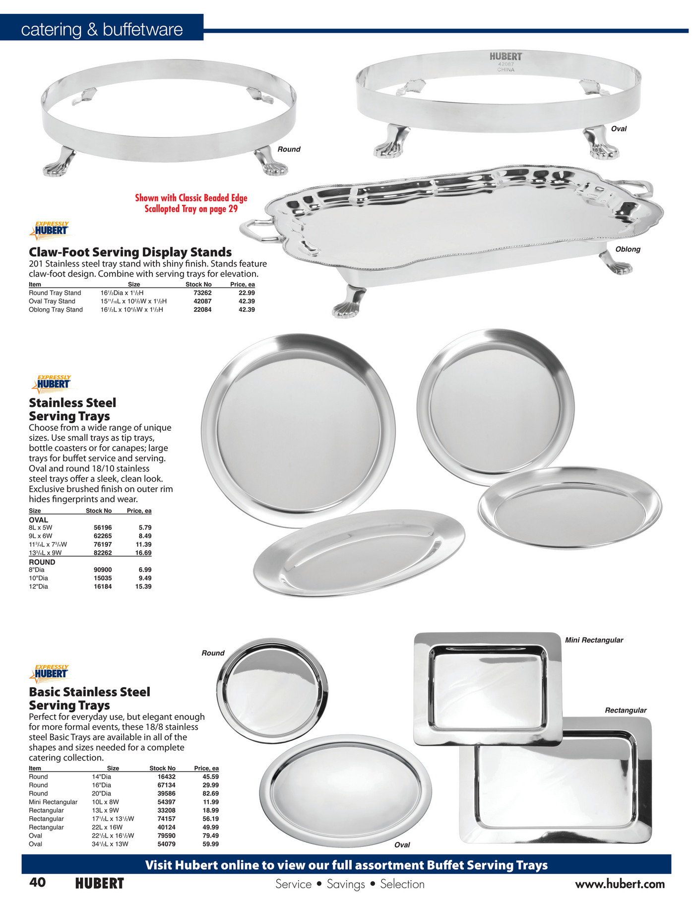 Hubert Stainless Steel Food Pan - 10L x 10W x 3H