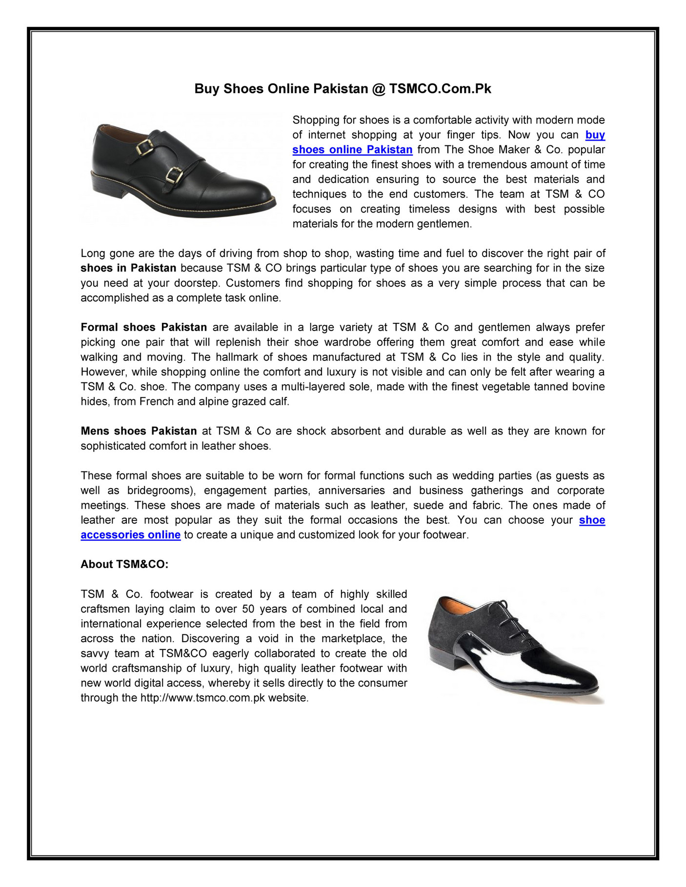 shoe maker website