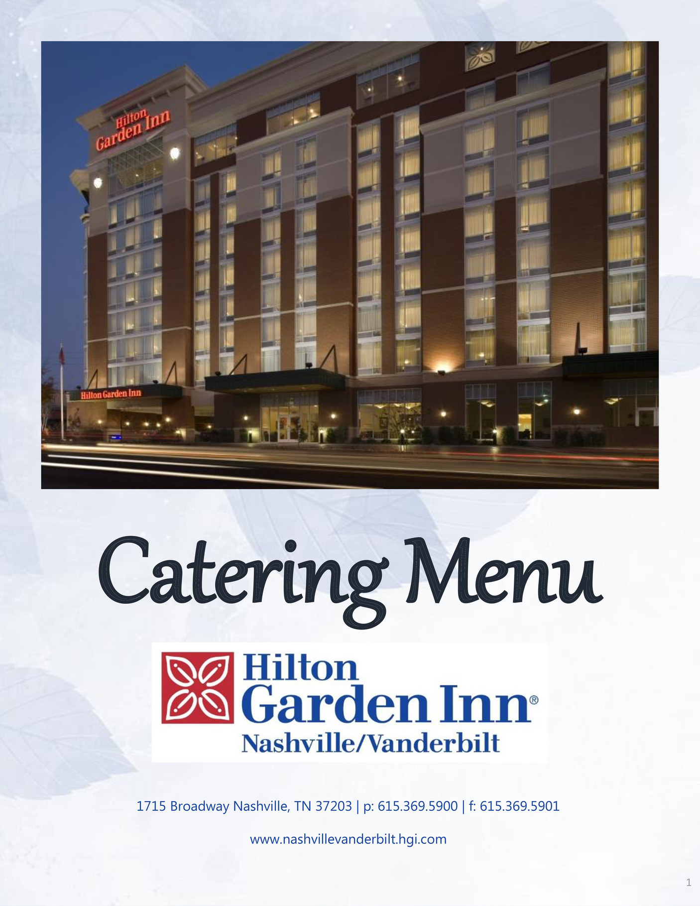 Hilton Garden Inn Nashville Vanderbilt Banquet And Catering Menus