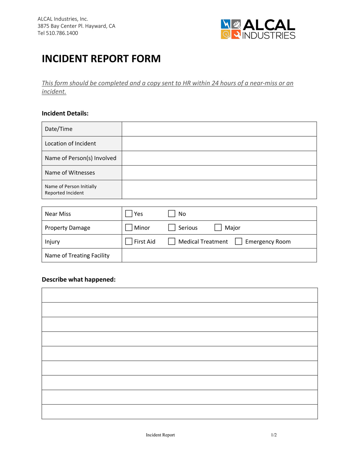 California Service Tool - Incident Report - Page 1 - Created with ...