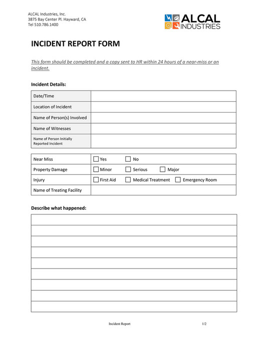 California Service Tool - Incident Report - Page 1 - Created with ...