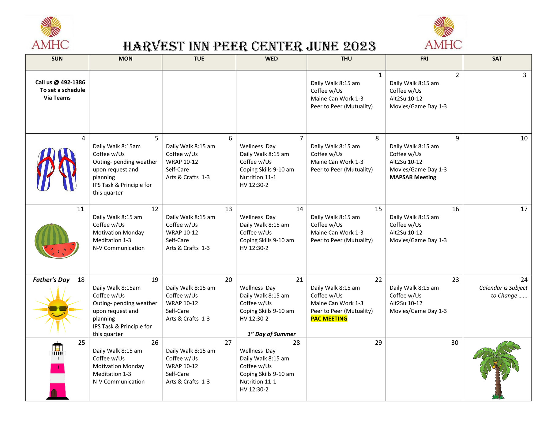 My Publications - Harvest Inn Center June Calendar - Page 1 - Created ...