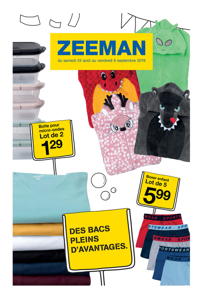 Folder Zeeman du 24/08/2019 au 06/09/2019 - Promotions de la semaine 35