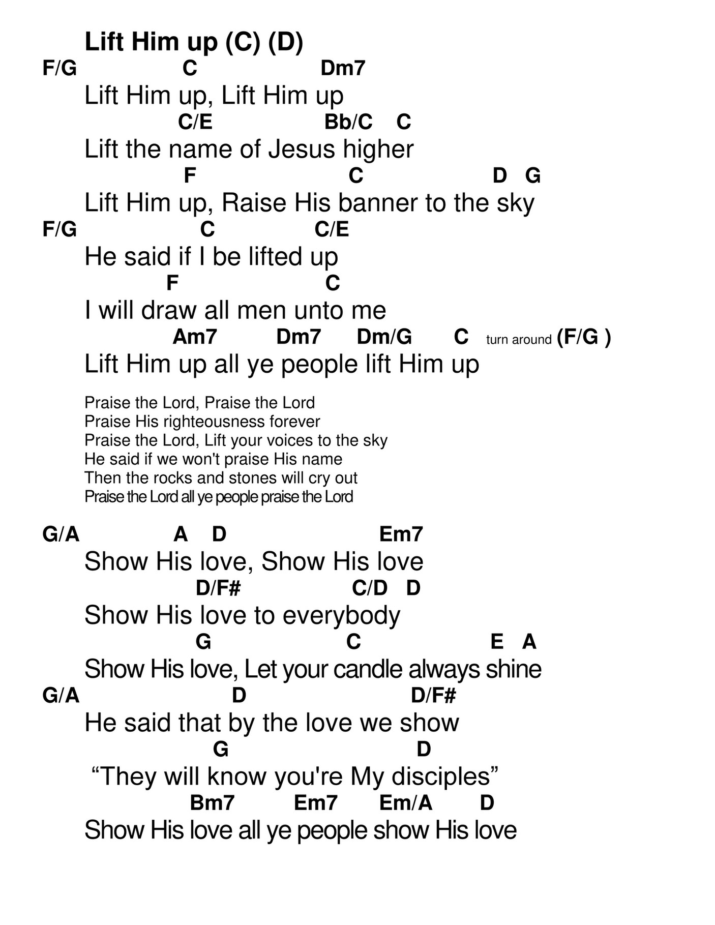 Praise and Worship Chords & Lyrics - Unmoved Mover (page1)