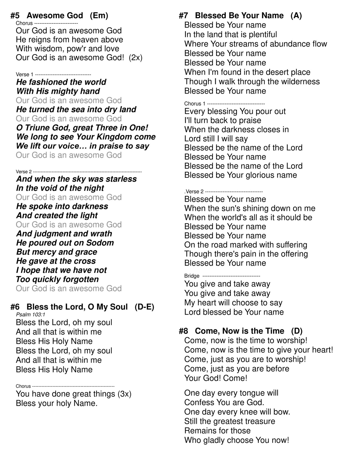 our god is an awesome god chords pdf