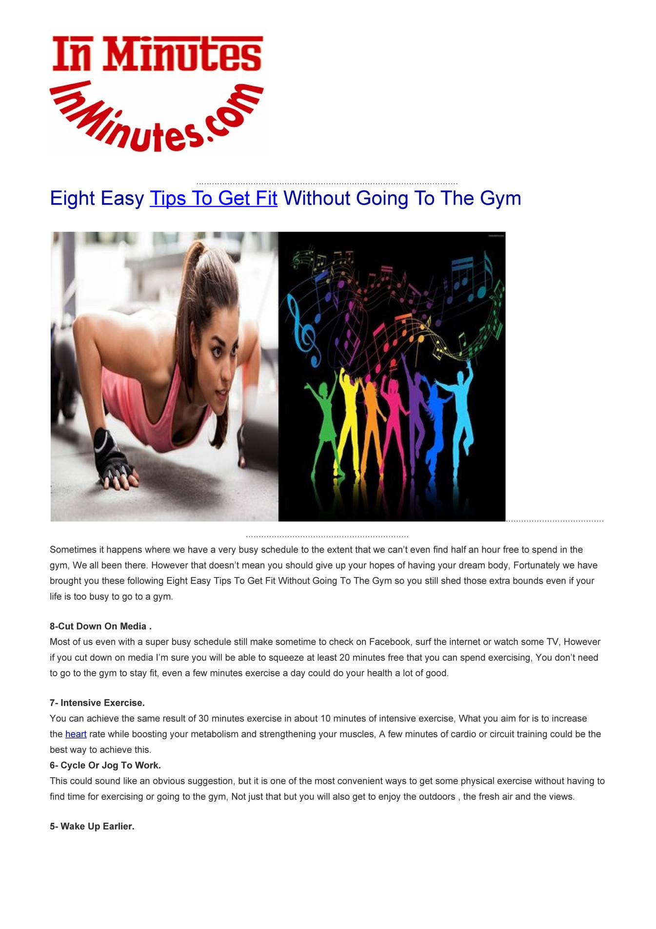My publications - Eight Easy Tips To Get Fit Without Going To The Gym ...